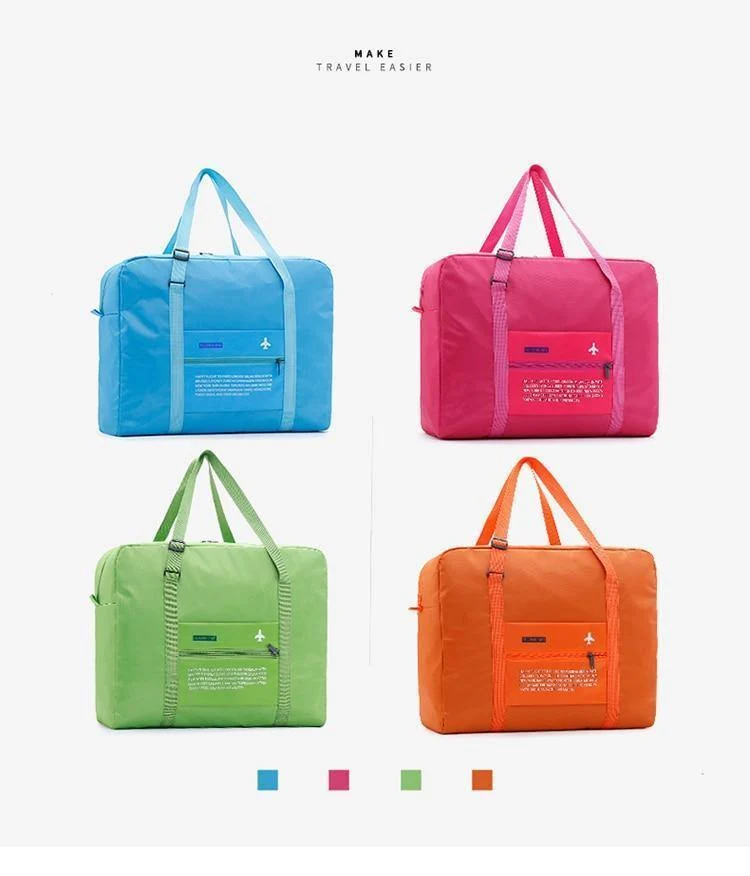 Wasserdichte Nylon Reisetaschen Organizer Verpackung Würfel Frauen Männer Große Kapazität Falten Reisetasche Gepäck Mädchen urlaub Tasche