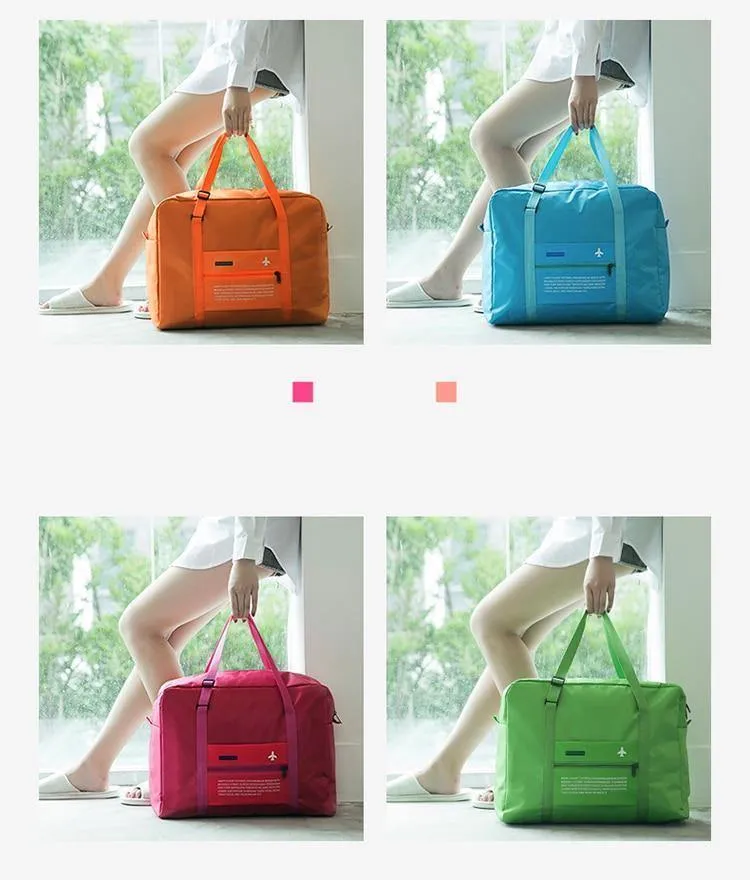 Wasserdichte Nylon Reisetaschen Organizer Verpackung Würfel Frauen Männer Große Kapazität Falten Reisetasche Gepäck Mädchen urlaub Tasche