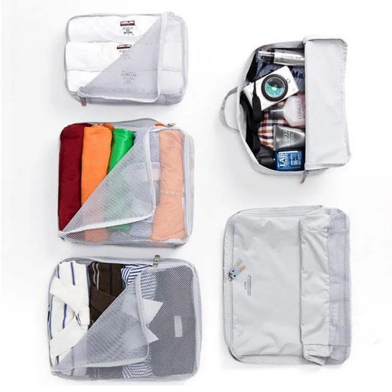 5PCS Set Mode Kleidung Organizer Reisetasche Große Kapazität Tasche Frauen Falttasche Unisex Gepäck Reisen Handtasche maßgeschneidert