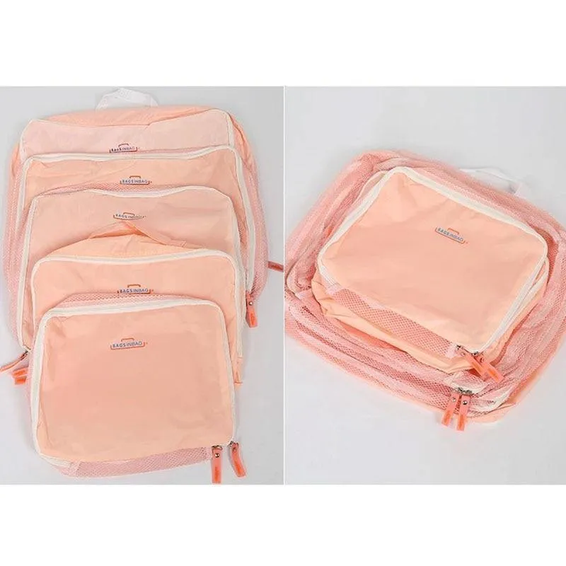 5PCS Set Mode Kleidung Organizer Reisetasche Große Kapazität Tasche Frauen Falttasche Unisex Gepäck Reisen Handtasche maßgeschneidert
