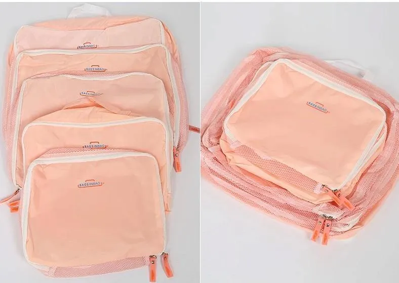 5PCS Set Mode Kleidung Organizer Reisetasche Große Kapazität Tasche Frauen Falttasche Unisex Gepäck Reisen Handtasche maßgeschneidert