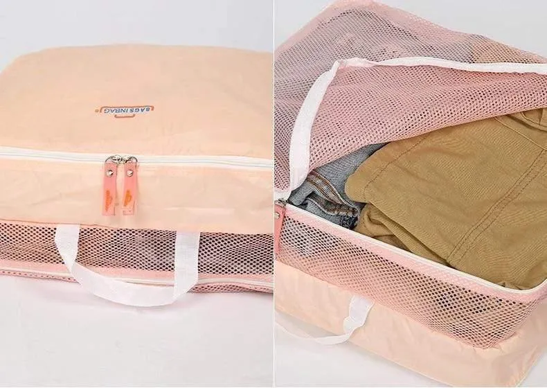 5PCS Set Mode Kleidung Organizer Reisetasche Große Kapazität Tasche Frauen Falttasche Unisex Gepäck Reisen Handtasche maßgeschneidert