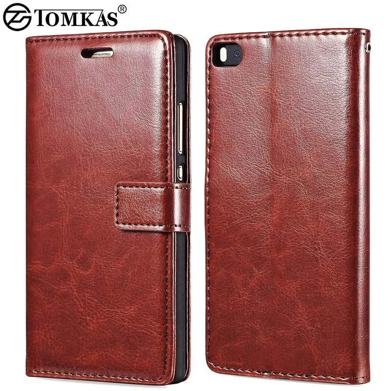 TOMKAS Brieftasche Ledertasche für Huawei P8 Lite 2015 Flip Cover Coque Telefonhüllen für Huawei P8 Lite 2015 mit Kartenhalter