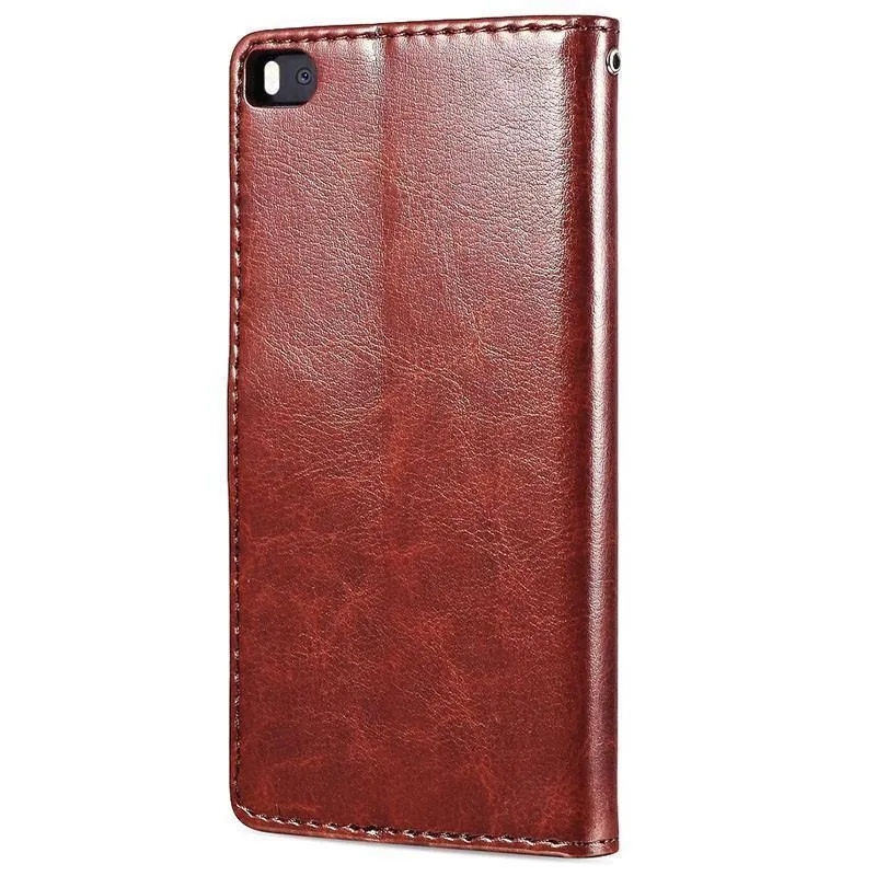 TOMKAS Brieftasche Ledertasche für Huawei P8 Lite 2015 Flip Cover Coque Telefonhüllen für Huawei P8 Lite 2015 mit Kartenhalter