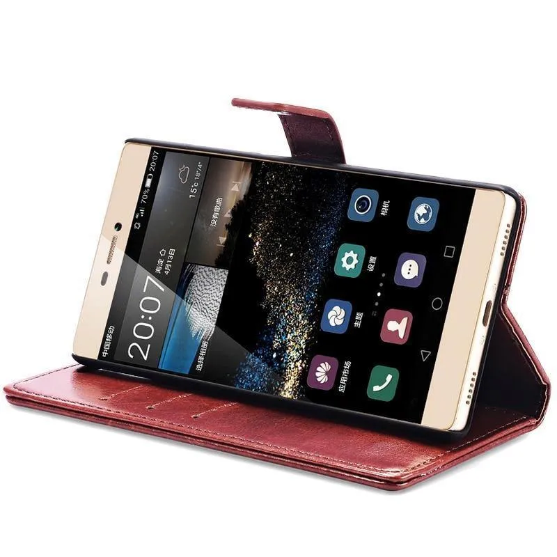 TOMKAS Brieftasche Ledertasche für Huawei P8 Lite 2015 Flip Cover Coque Telefonhüllen für Huawei P8 Lite 2015 mit Kartenhalter