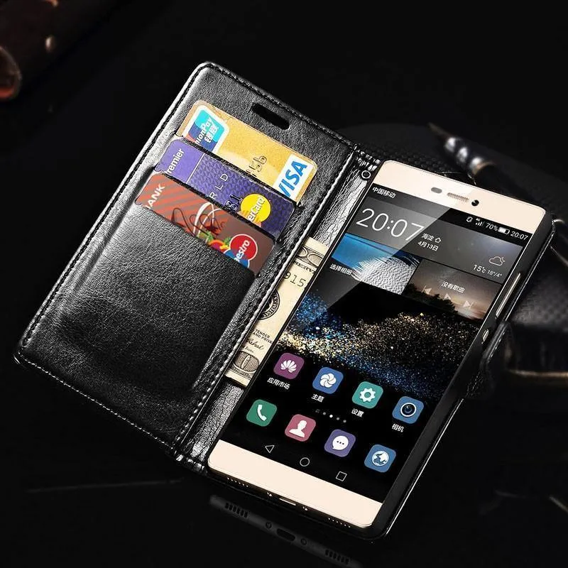 TOMKAS Brieftasche Ledertasche für Huawei P8 Lite 2015 Flip Cover Coque Telefonhüllen für Huawei P8 Lite 2015 mit Kartenhalter