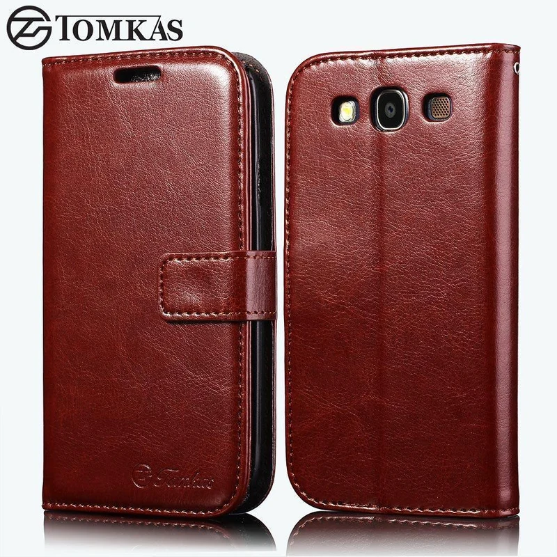 TOMKAS S3 Brieftasche PU Ledertasche Für Samsung Galaxy S3 i9300 Luxus Telefon Abdeckung Fällen KickStand Design mit Karte Halter