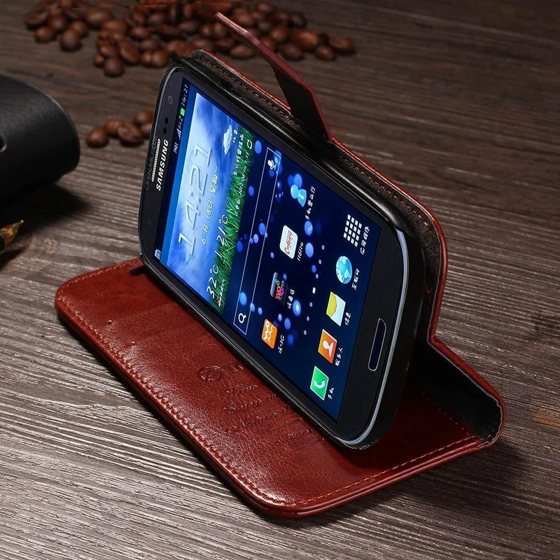 TOMKAS S3 Brieftasche PU Ledertasche Für Samsung Galaxy S3 i9300 Luxus Telefon Abdeckung Fällen KickStand Design mit Karte Halter