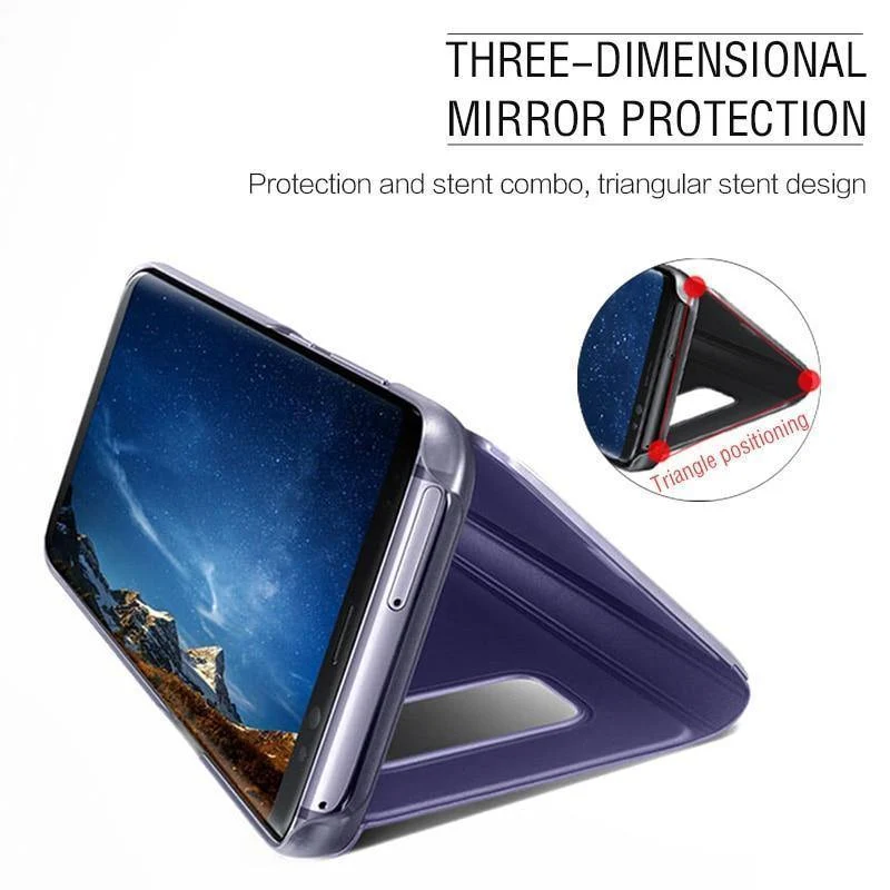 Smart Mirror Flip-Telefonhülle für Samsung Galaxy S9 S8 S7 S6 Edge Plus View Cover für Note 9 8 J5 J7 A5 A6 A7 A8 2017 2018 Hülle