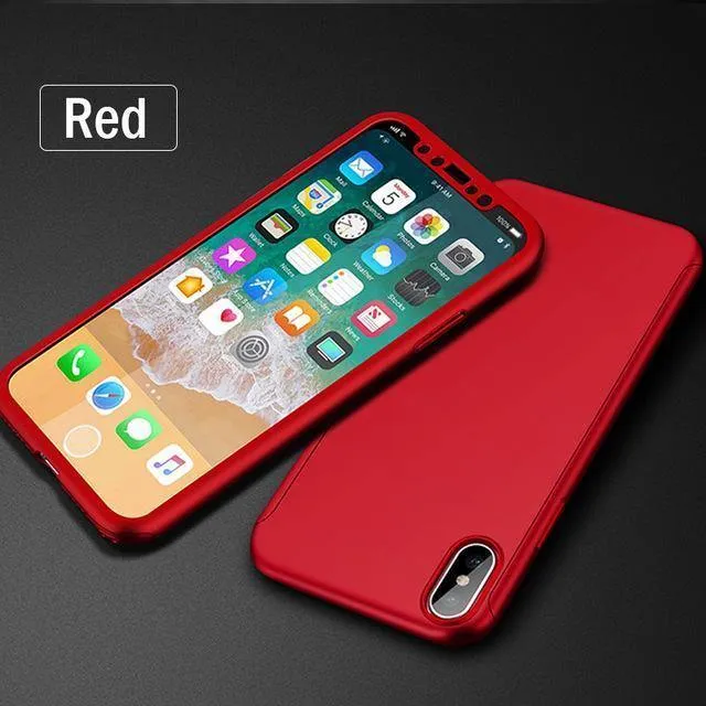 ZNP 360 Grad Stoßfeste Hülle für iPhone X XR XS Max 8 7 6 6s Plus Volle Abdeckung Telefonhülle für iPhone 6 6s 7 8 Hüllen mit Glas