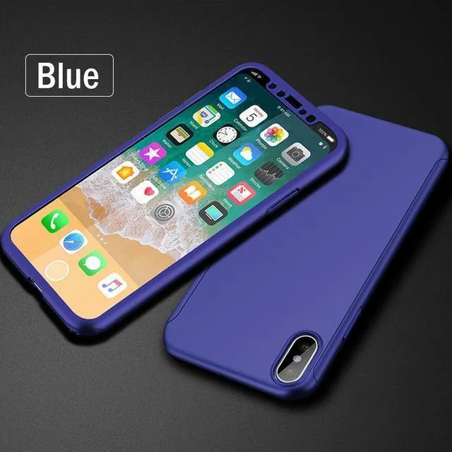 ZNP 360 Grad Stoßfeste Hülle für iPhone X XR XS Max 8 7 6 6s Plus Volle Abdeckung Telefonhülle für iPhone 6 6s 7 8 Hüllen mit Glas
