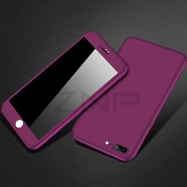 ZNP 360 Grad Stoßfeste Hülle für iPhone X XR XS Max 8 7 6 6s Plus Volle Abdeckung Telefonhülle für iPhone 6 6s 7 8 Hüllen mit Glas