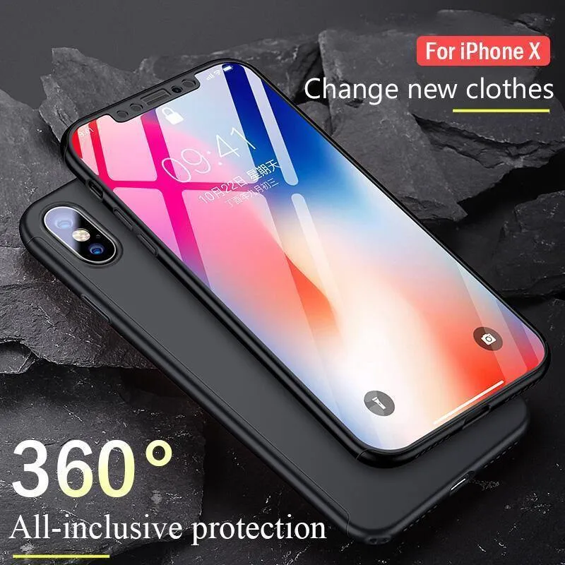 ZNP 360 Grad Stoßfeste Hülle für iPhone X XR XS Max 8 7 6 6s Plus Volle Abdeckung Telefonhülle für iPhone 6 6s 7 8 Hüllen mit Glas