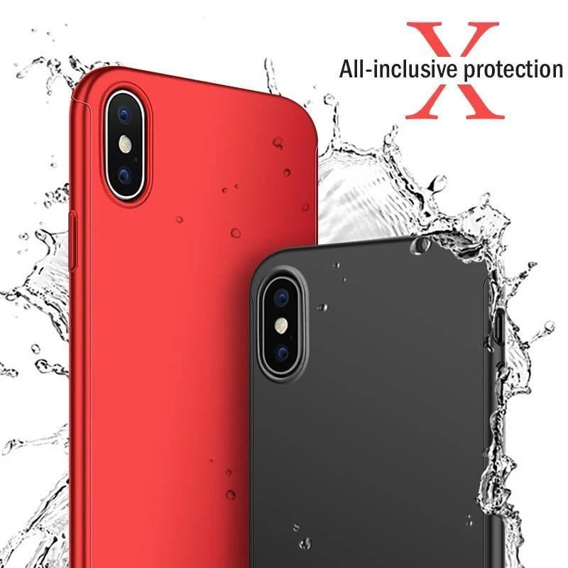 ZNP 360 Grad Stoßfeste Hülle für iPhone X XR XS Max 8 7 6 6s Plus Volle Abdeckung Telefonhülle für iPhone 6 6s 7 8 Hüllen mit Glas