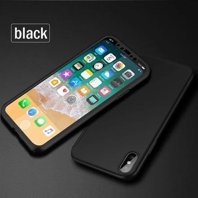 ZNP 360 Grad Stoßfeste Hülle für iPhone X XR XS Max 8 7 6 6s Plus Volle Abdeckung Telefonhülle für iPhone 6 6s 7 8 Hüllen mit Glas