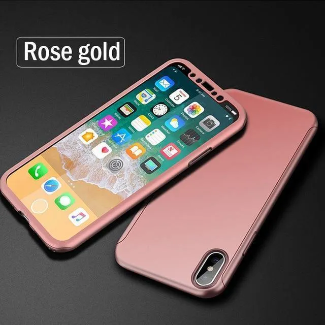 ZNP 360 Grad Stoßfeste Hülle für iPhone X XR XS Max 8 7 6 6s Plus Volle Abdeckung Telefonhülle für iPhone 6 6s 7 8 Hüllen mit Glas
