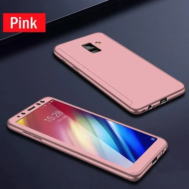ZNP Luxus 360-Grad-Schutzhülle für Samsung Galaxy A3 A5 A7 2017 2016, Hülle mit Glas-Hartschalen-Telefonabdeckung für Samsung J5 J7 A3 A5 A7 Hülle