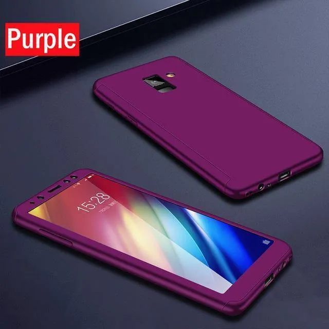 ZNP Luxus 360-Grad-Schutzhülle für Samsung Galaxy A3 A5 A7 2017 2016, Hülle mit Glas-Hartschalen-Telefonabdeckung für Samsung J5 J7 A3 A5 A7 Hülle