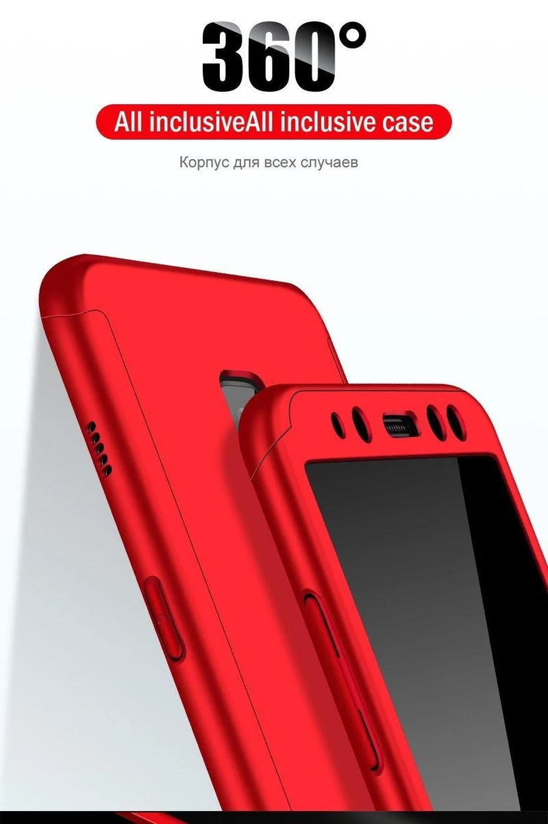 ZNP Luxus 360-Grad-Schutzhülle für Samsung Galaxy A3 A5 A7 2017 2016, Hülle mit Glas-Hartschalen-Telefonabdeckung für Samsung J5 J7 A3 A5 A7 Hülle