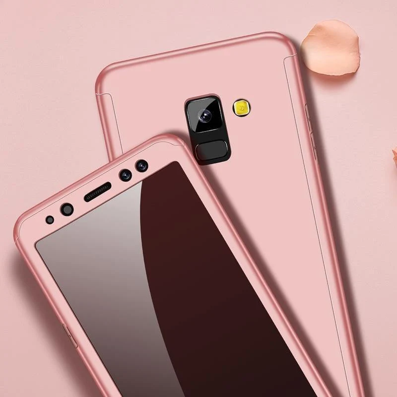 ZNP Luxus 360-Grad-Schutzhülle für Samsung Galaxy A3 A5 A7 2017 2016, Hülle mit Glas-Hartschalen-Telefonabdeckung für Samsung J5 J7 A3 A5 A7 Hülle