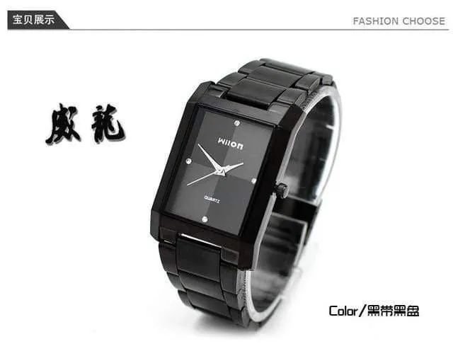 Armbanduhren 100% Original Wilon Square Quarzuhr Herrenuhr Mode Frauen Form Diamant Business Liebhaber Uhr
