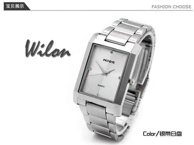 Armbanduhren 100% Original Wilon Square Quarzuhr Herrenuhr Mode Frauen Form Diamant Business Liebhaber Uhr