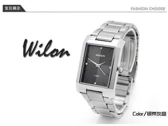 Armbanduhren 100% Original Wilon Square Quarzuhr Herrenuhr Mode Frauen Form Diamant Business Liebhaber Uhr