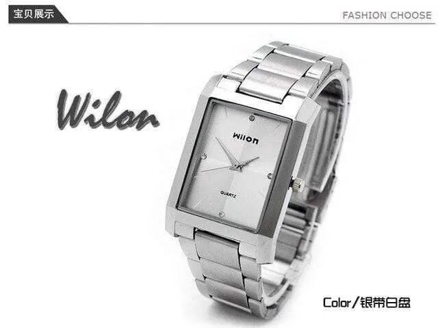 Armbanduhren 100% Original Wilon Square Quarzuhr Herrenuhr Mode Frauen Form Diamant Business Liebhaber Uhr