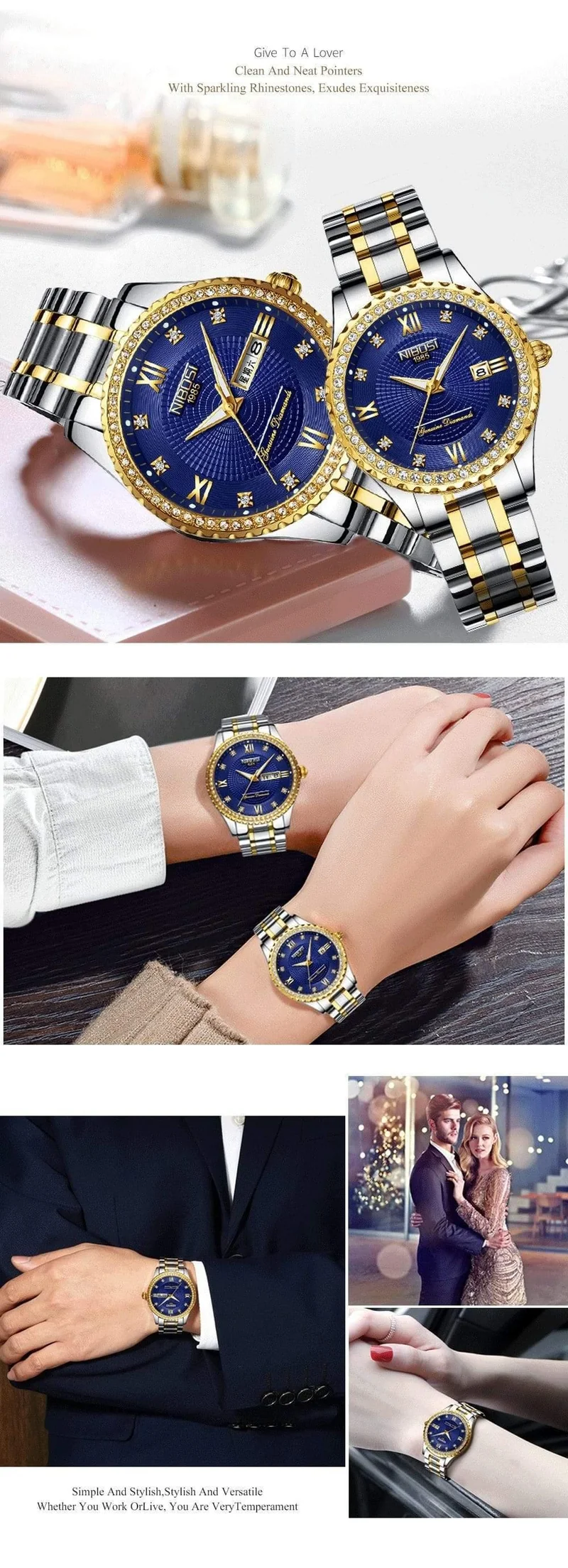 Paar Uhr Herren Uhren Top Marke Luxus Quarzuhr Frauen Uhr Damen Kleid Armbanduhr Mode Lässig Liebhaber Uhr
