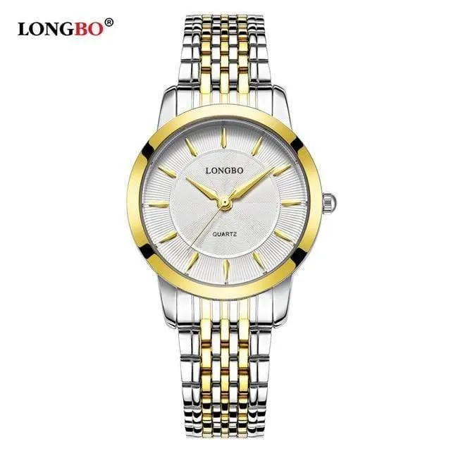 Quarzuhr Liebhaber Uhren Frauen Männer Paar Analoge Uhren Stahl Armbanduhren Mode Casual Uhren Gold 1/Stück 80283