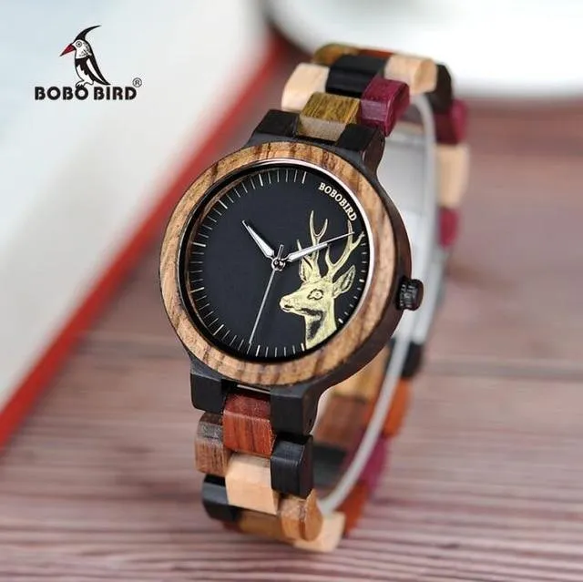 Paar Holz Uhren Männer Frauen Quarz Liebhaber armbanduhr Damen Elch Hirsche Quarz Armbanduhr geschenk erkek kol saati