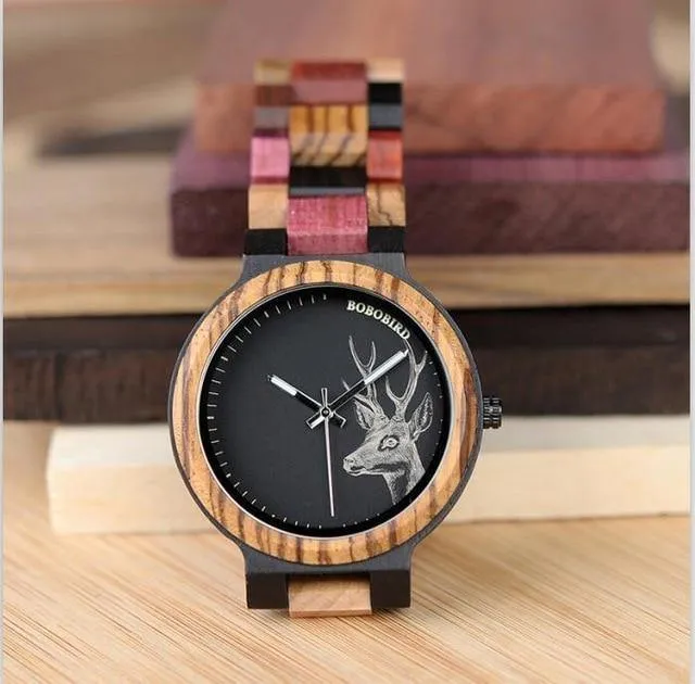 Paar Holz Uhren Männer Frauen Quarz Liebhaber armbanduhr Damen Elch Hirsche Quarz Armbanduhr geschenk erkek kol saati