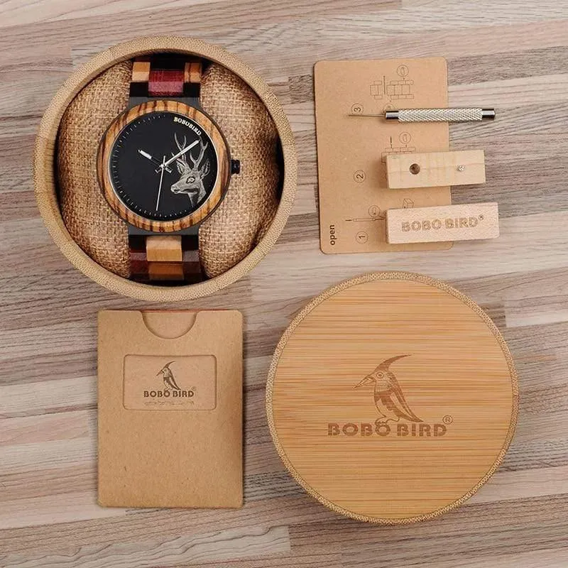 Paar Holz Uhren Männer Frauen Quarz Liebhaber armbanduhr Damen Elch Hirsche Quarz Armbanduhr geschenk erkek kol saati