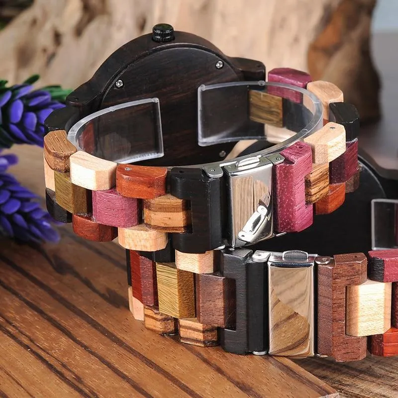Paar Holz Uhren Männer Frauen Quarz Liebhaber armbanduhr Damen Elch Hirsche Quarz Armbanduhr geschenk erkek kol saati