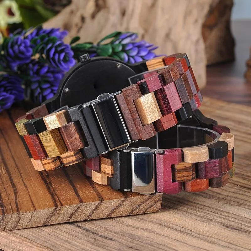 Paar Holz Uhren Männer Frauen Quarz Liebhaber armbanduhr Damen Elch Hirsche Quarz Armbanduhr geschenk erkek kol saati