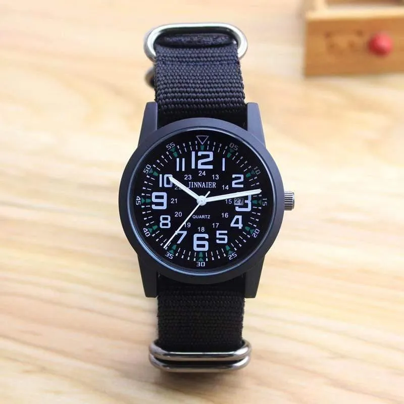 Paare Liebhaber Frauen Männer Quarz Sport Uhren Studenten Streifen Leinwand elektronische wasserdichte Armbanduhren Uhr