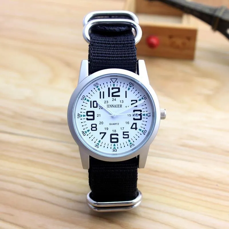 Paare Liebhaber Frauen Männer Quarz Sport Uhren Studenten Streifen Leinwand elektronische wasserdichte Armbanduhren Uhr