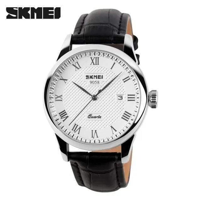 Luxus Liebhaber Quarzuhr Mode Lässig Uhren 30m Wasserdichtes Leder Für Männer Frauen Kleid Armbanduhren 9058