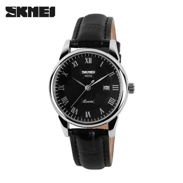 Luxus Liebhaber Quarzuhr Mode Lässig Uhren 30m Wasserdichtes Leder Für Männer Frauen Kleid Armbanduhren 9058