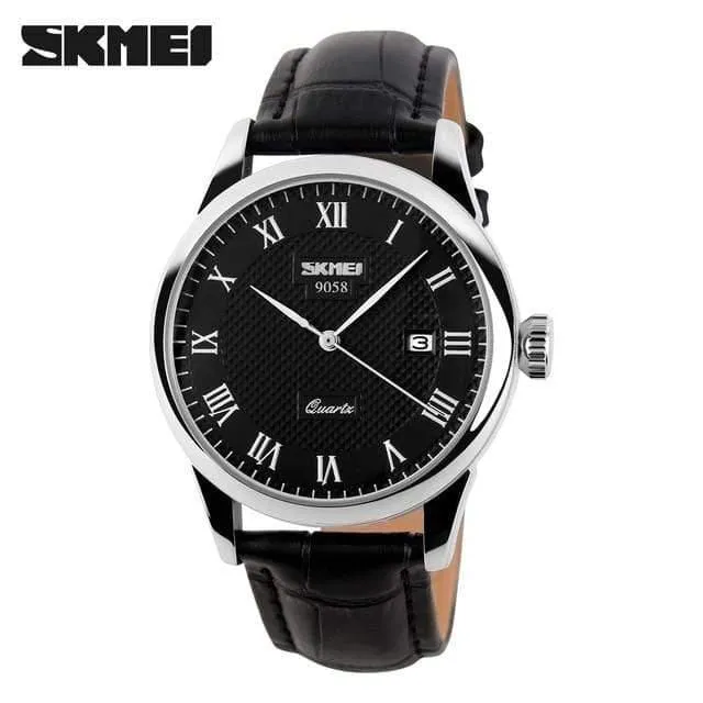 Luxus Liebhaber Quarzuhr Mode Lässig Uhren 30m Wasserdichtes Leder Für Männer Frauen Kleid Armbanduhren 9058