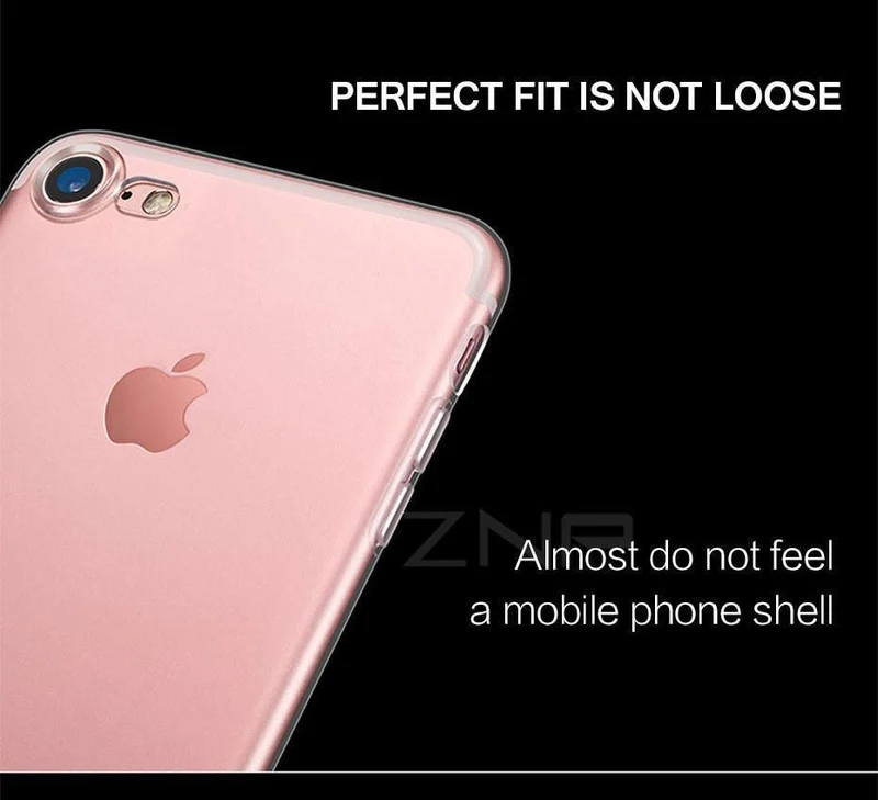 ZNP Ultradünne, weiche, transparente TPU-Hülle für iPhone 8 7 Plus, durchsichtige Silikon-Vollabdeckung für iPhone 7 Plus 8, Telefonhülle Capa Coque