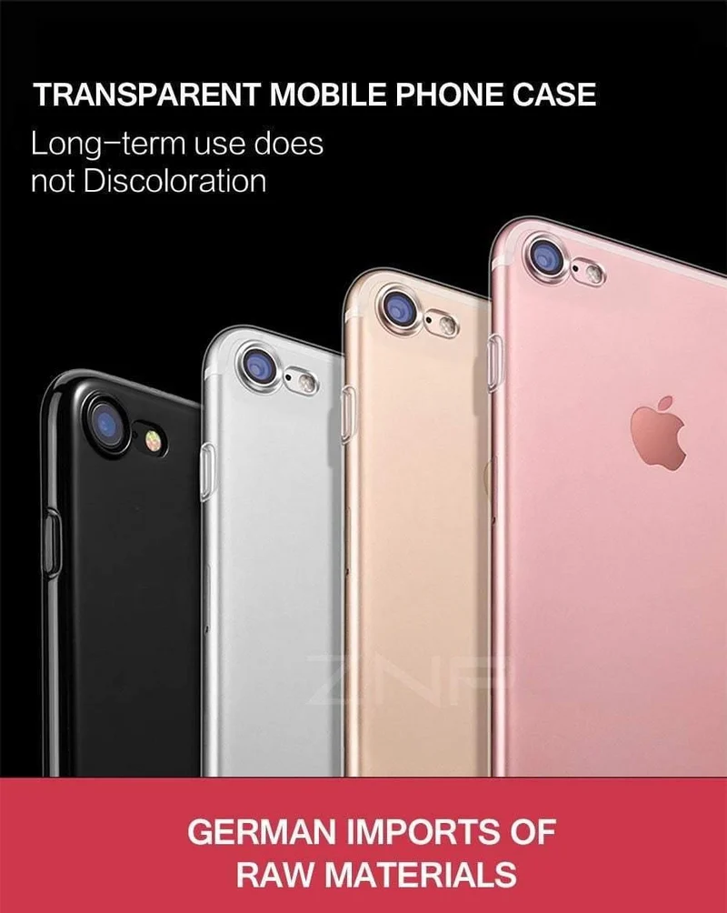ZNP Ultradünne, weiche, transparente TPU-Hülle für iPhone 8 7 Plus, durchsichtige Silikon-Vollabdeckung für iPhone 7 Plus 8, Telefonhülle Capa Coque