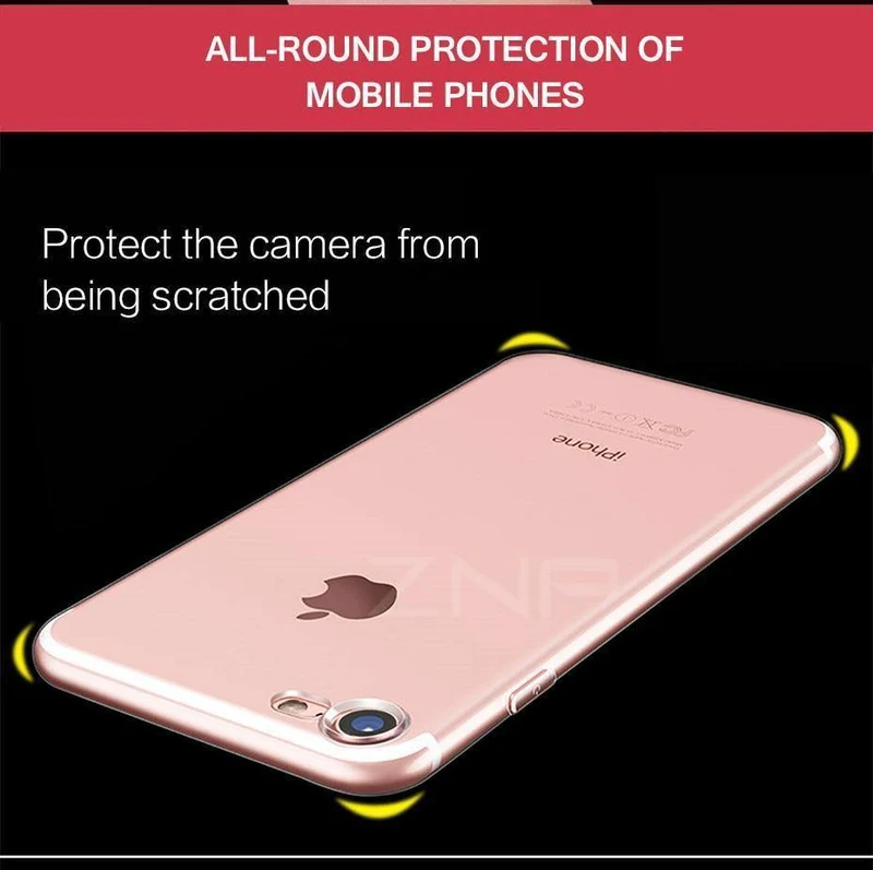 ZNP Ultradünne, weiche, transparente TPU-Hülle für iPhone 8 7 Plus, durchsichtige Silikon-Vollabdeckung für iPhone 7 Plus 8, Telefonhülle Capa Coque