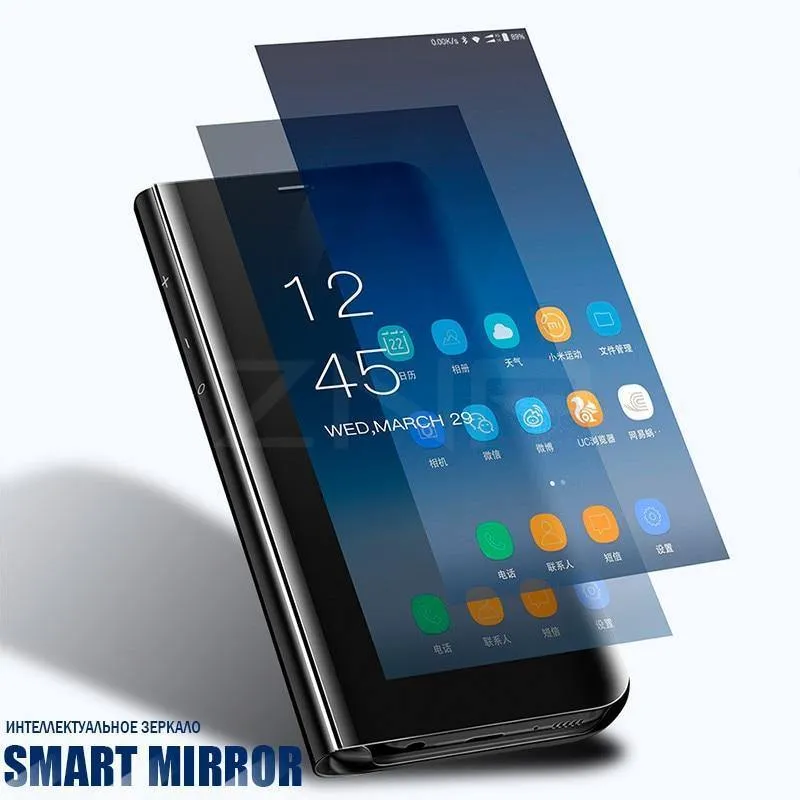 ZNP Smart Mirror Flip-Telefonhülle für Samsung Galaxy S9 S8 S7 S6 Edge Plus A3 A5 A7 J3 J5 J7 2017 Clear View Cover J6 A6 A8 Hüllen