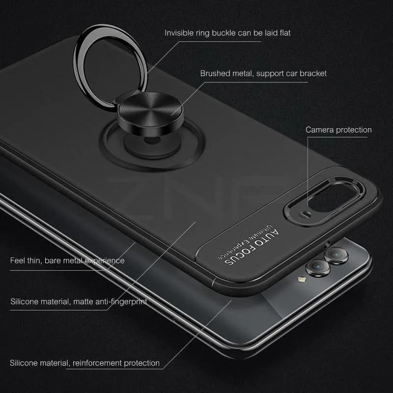 ZNP Luxuriöse magnetische Ringständer-Abdeckung für Huawei Nova 2 2s 3 3i Telefonhülle für Honor Play für Honor 10 Lite 8X Max Shell Cases