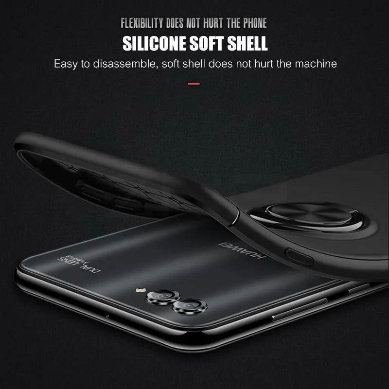 ZNP Luxuriöse magnetische Ringständer-Abdeckung für Huawei Nova 2 2s 3 3i Telefonhülle für Honor Play für Honor 10 Lite 8X Max Shell Cases