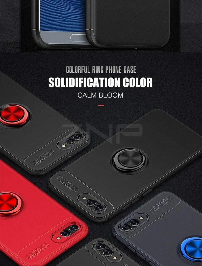 ZNP Luxuriöse magnetische Ringständer-Abdeckung für Huawei Nova 2 2s 3 3i Telefonhülle für Honor Play für Honor 10 Lite 8X Max Shell Cases