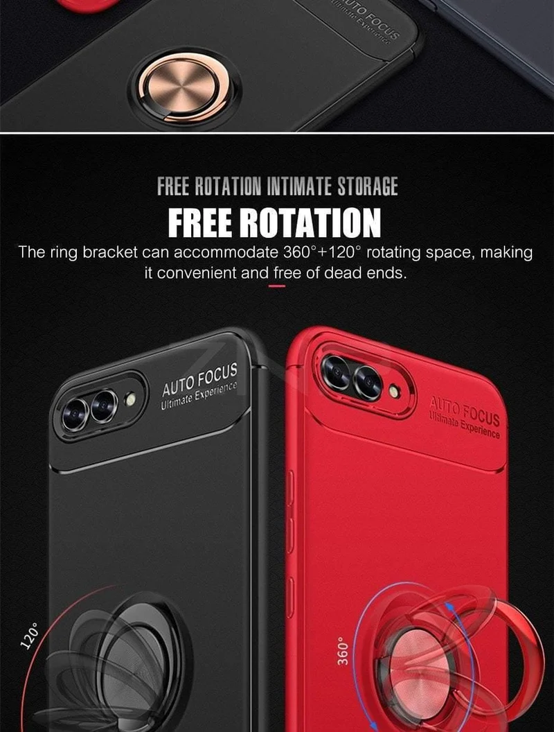ZNP Luxuriöse magnetische Ringständer-Abdeckung für Huawei Nova 2 2s 3 3i Telefonhülle für Honor Play für Honor 10 Lite 8X Max Shell Cases
