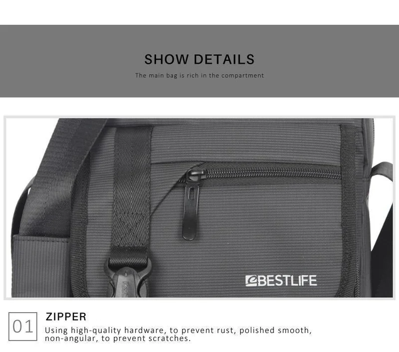 Herren Schulter Messenger Bag 10.2 "Business Aktentasche Crossbody Messenger Bags Multifunktions Herren Nylon Umhängetasche