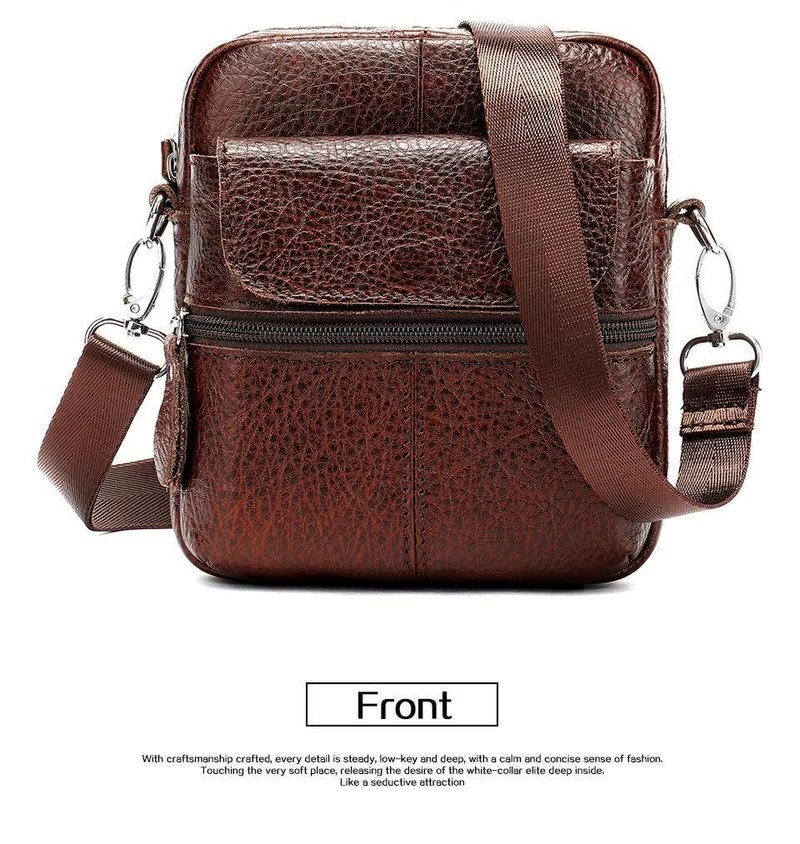 Herrentasche Echtes Leder Umhängetaschen für Männer Kleine Umhängetasche Leder Casual Herren Umhängetaschen Männliche Klappe 8628
